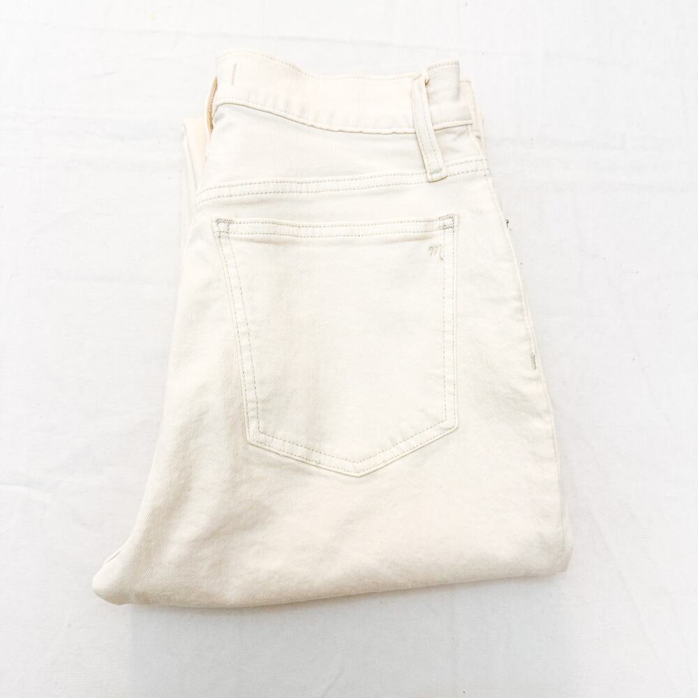 Madewell The Perfect Vintage Straight Jean Cream Frayed Raw Hem Size 27